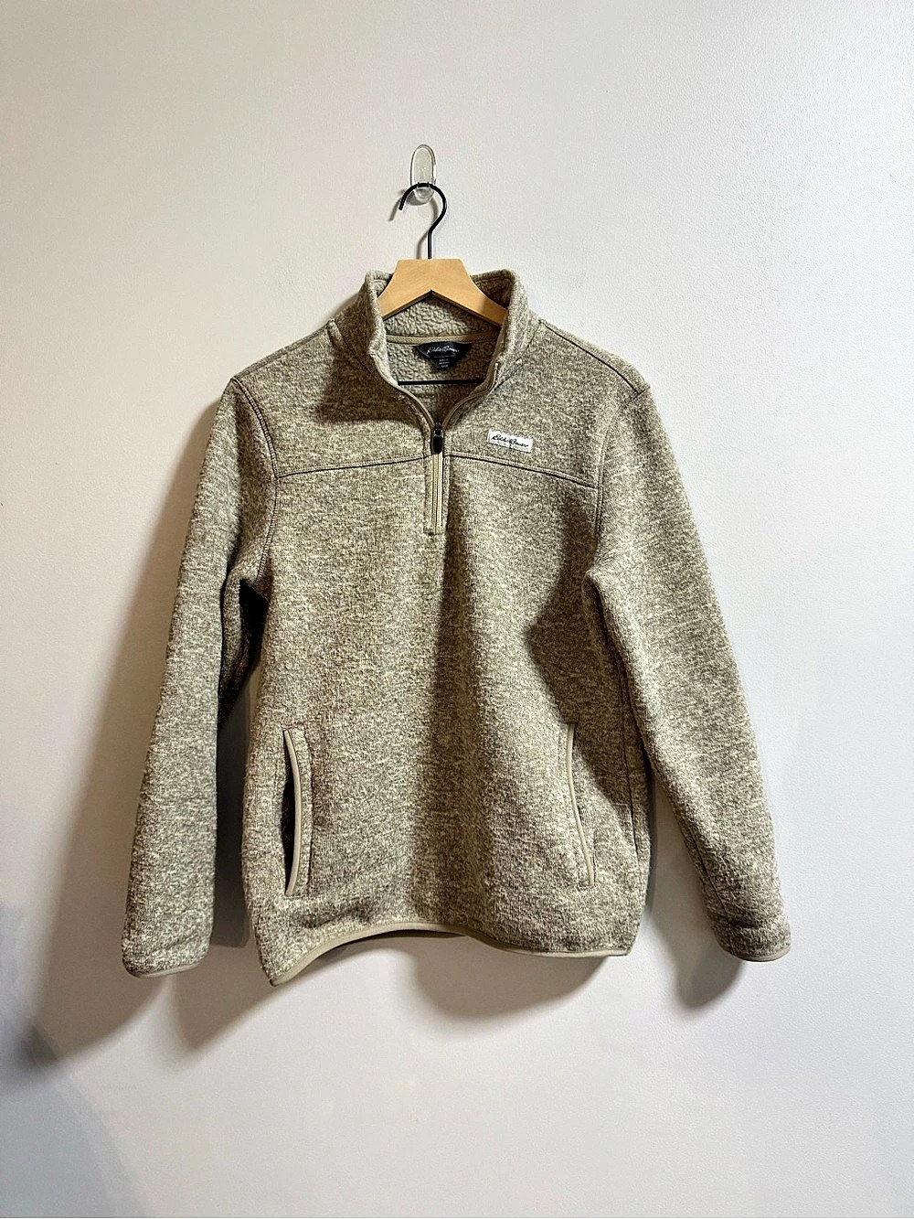 Eddie Bauer Men's Small Radiator Fleece 1/4-Zip Pullover Gray